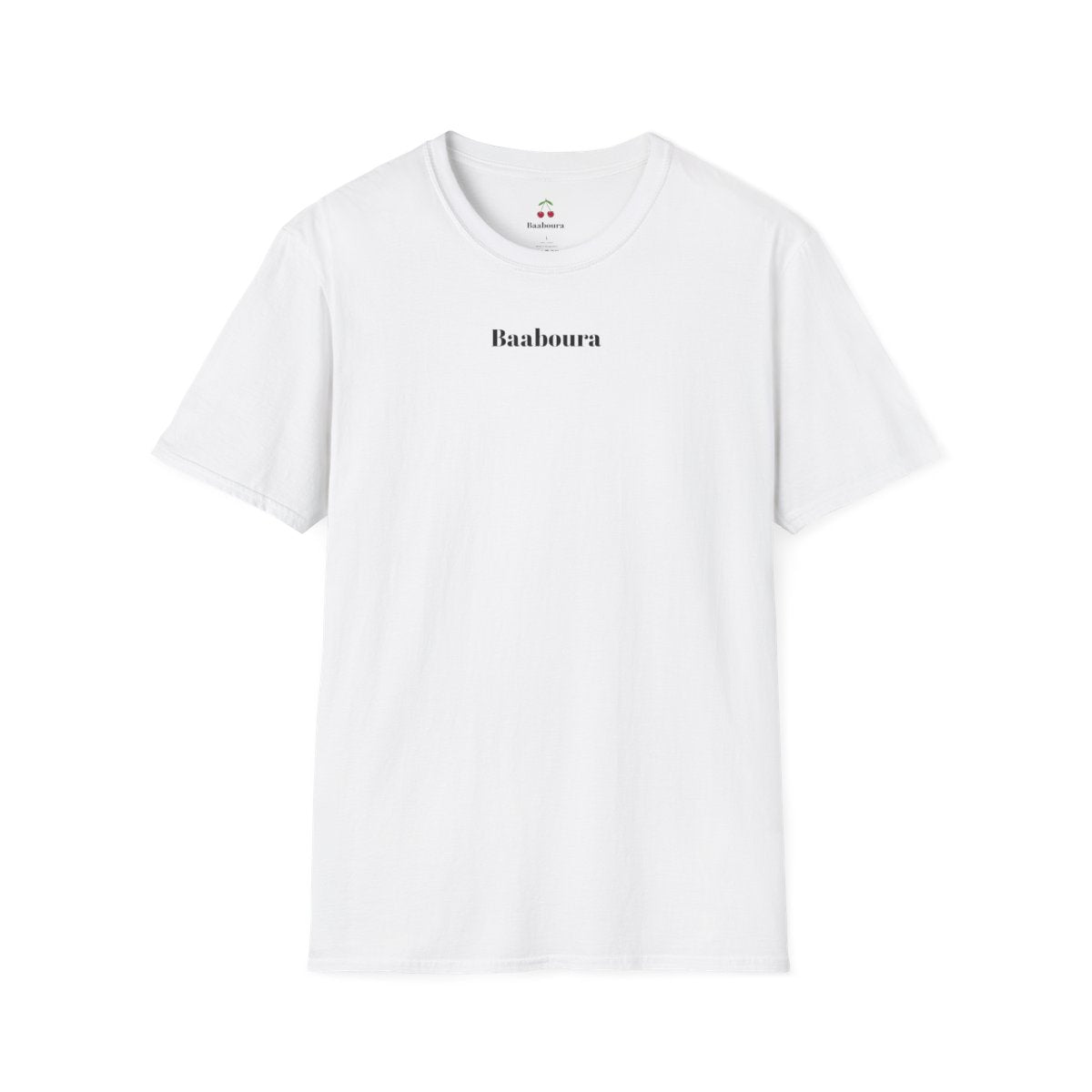 basic white shirt with logo, cherry edition