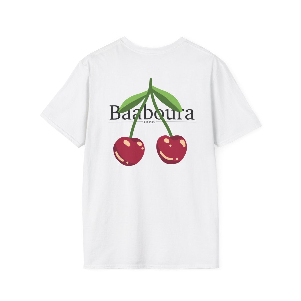 basic white shirt with logo, cherry edition