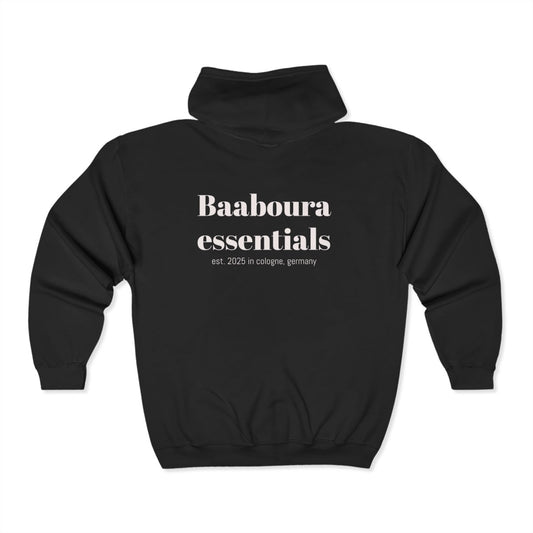 Baaboura essentials zipper hoodie black