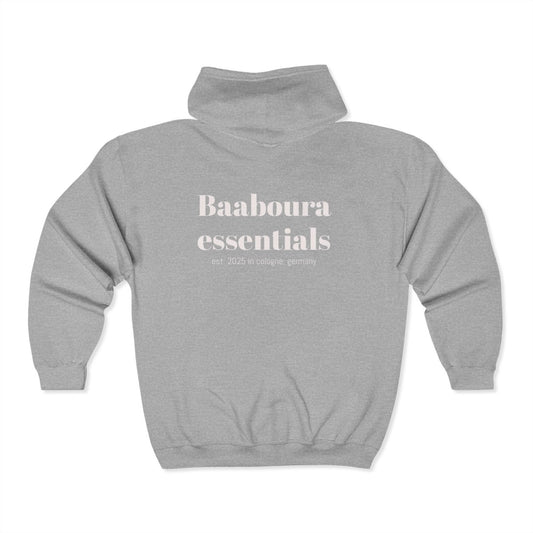 Baaboura essentials zipper hoodie grey