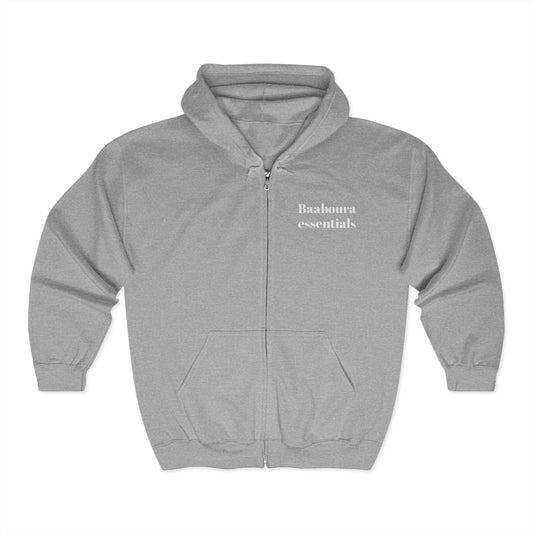 Baaboura essentials zipper hoodie grey