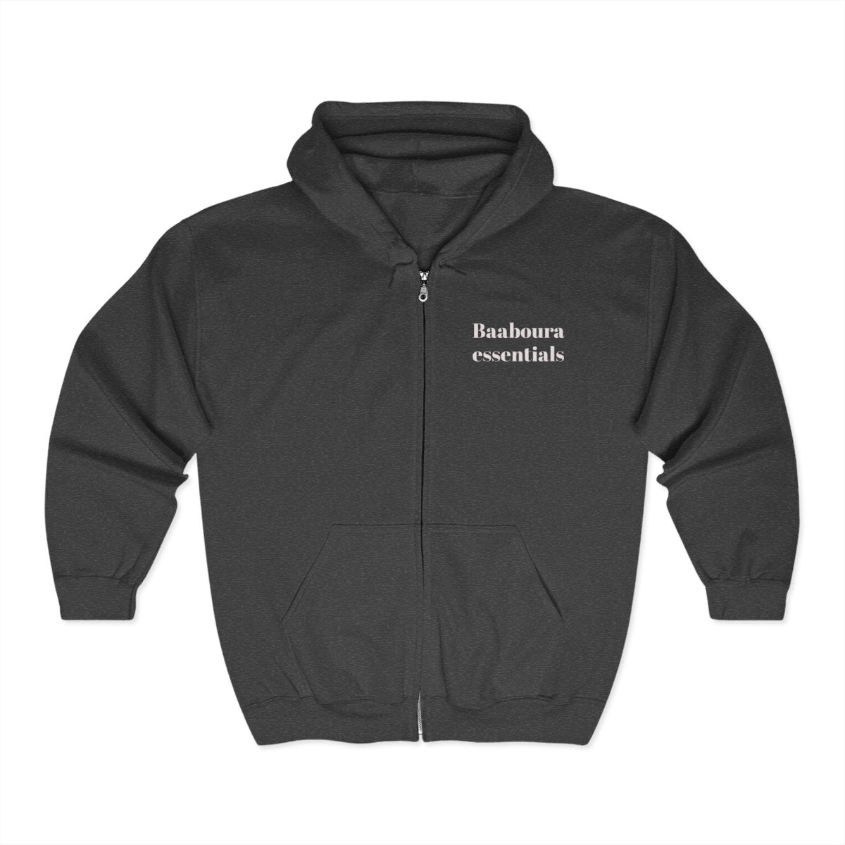 Baaboura essentials zipper hoodie black