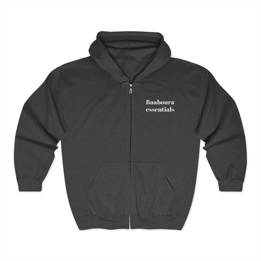 Baaboura essentials zipper hoodie black