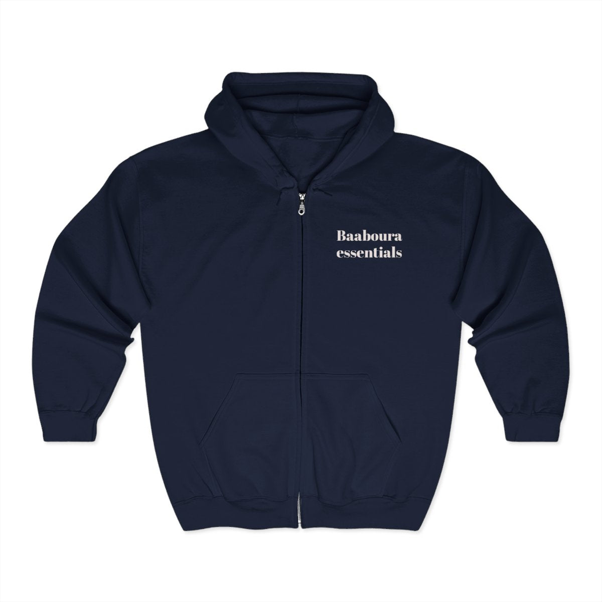 Baaboura essentials zipper hoodie navy blue