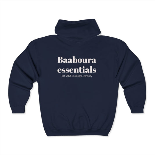 Baaboura essentials zipper hoodie navy blue